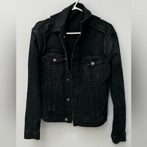 Black Denim Cut Out Jacket in XS